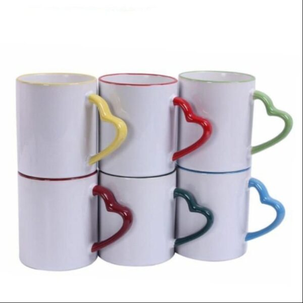 Rim color heart shape customizable mug print( লাভ হ্যান্ডেল মগ ১০০% কোয়ালিটিফুল প্রোডাক্ট ) - Image 4